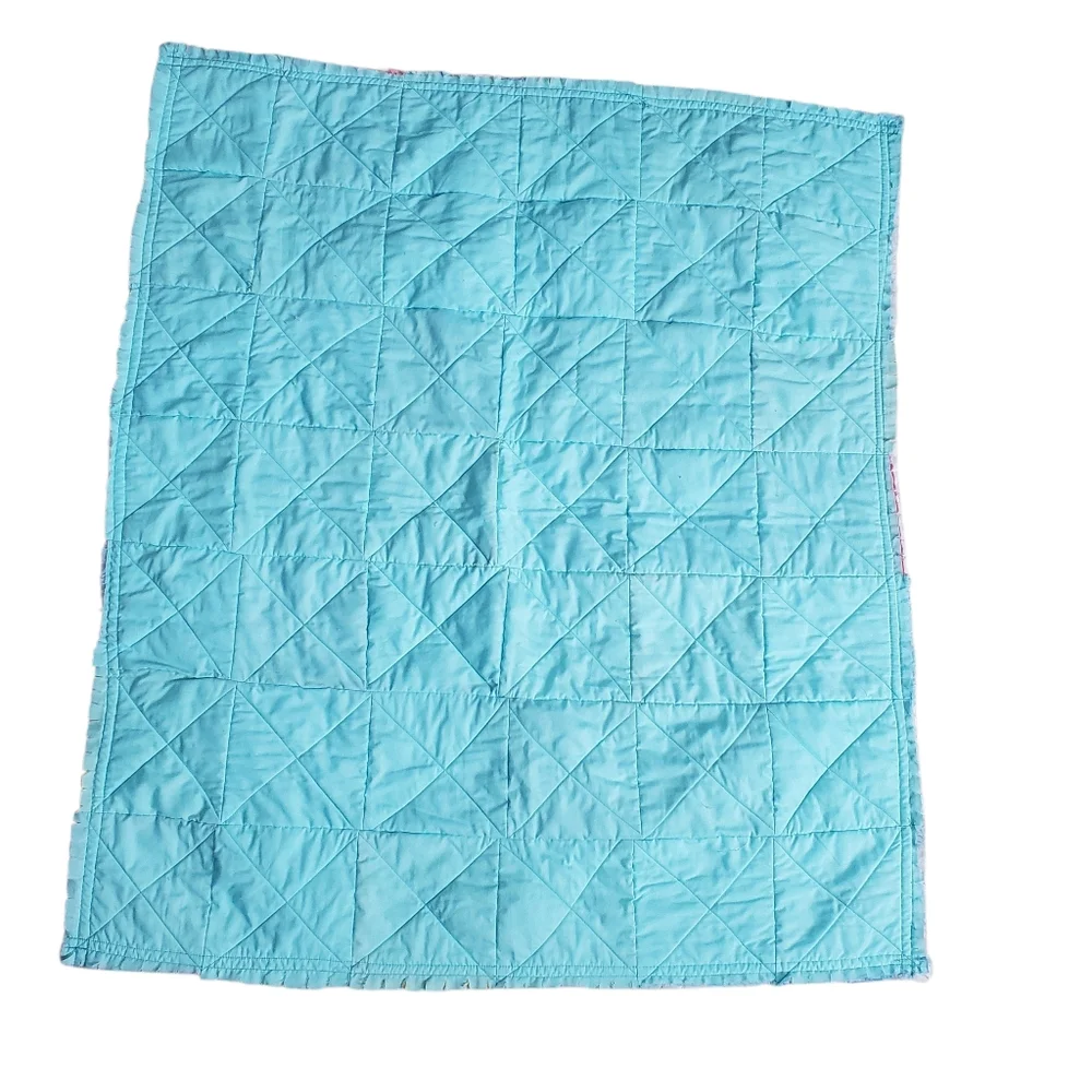New Homemade Colorful Baby Rag Quilt Cats / Paw Prints